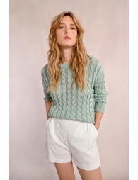 Cable knit sweater, long sleeves