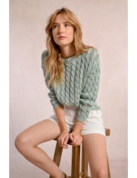 Cable knit sweater, long sleeves