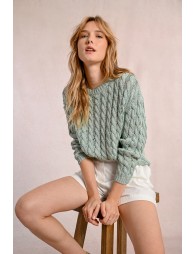 Cable knit sweater, long sleeves