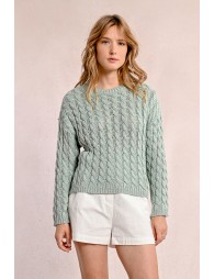 Cable knit sweater, long sleeves