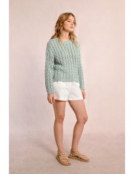 Cable knit sweater, long sleeves