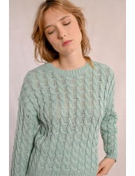 Cable knit sweater, long sleeves