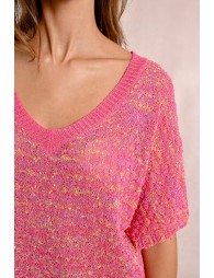 Short-sleeved knit sweater