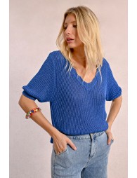 V-neck knit sweater