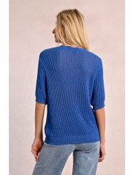 V-neck knit sweater