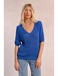 V-neck knit sweater