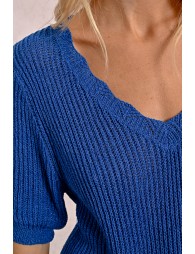 V-neck knit sweater