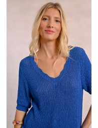 V-neck knit sweater