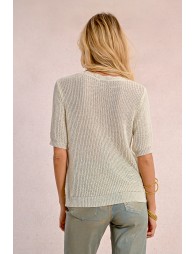 V-neck knit sweater