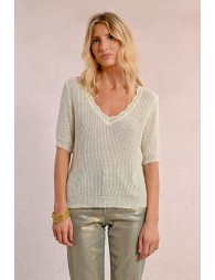 V-neck knit sweater