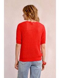 V-neck knit sweater