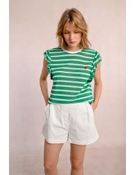 Sailor T-shirt with ruffled sleeves