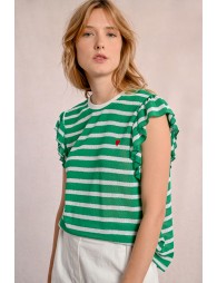 Sailor T-shirt with ruffled sleeves