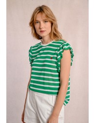 Sailor T-shirt with ruffled sleeves