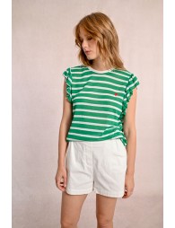 Sailor T-shirt with ruffled sleeves