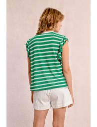 Sailor T-shirt with ruffled sleeves