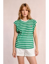 Sailor T-shirt with ruffled sleeves