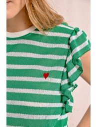 Sailor T-shirt with ruffled sleeves