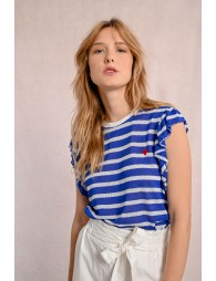 Sailor T-shirt with ruffled sleeves