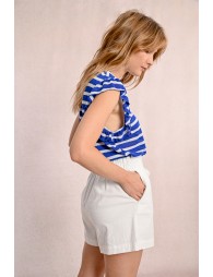 Sailor T-shirt with ruffled sleeves