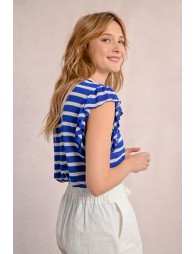 Sailor T-shirt with ruffled sleeves