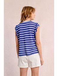 Sailor T-shirt with ruffled sleeves