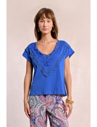 Fitted t-shirt with lace detail