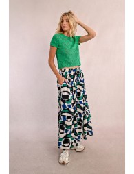 Long printed skirt