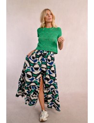 Long printed skirt