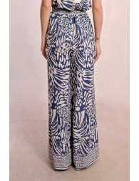 Pantalon large, zébré