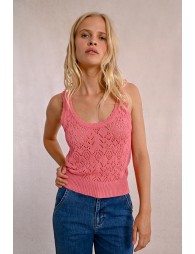 Openwork knit tank top