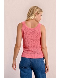 Openwork knit tank top