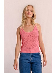 Openwork knit tank top