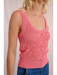 Openwork knit tank top