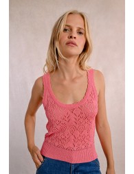 Openwork knit tank top