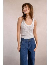 Openwork knit tank top