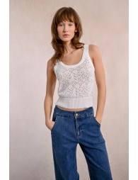 Openwork knit tank top