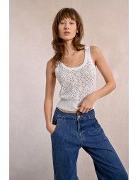 Openwork knit tank top