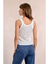 Openwork knit tank top