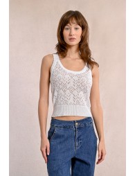 Openwork knit tank top