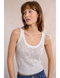 Openwork knit tank top