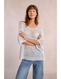 Openwork knit sweater