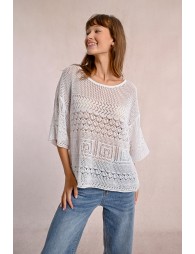 Openwork knit sweater