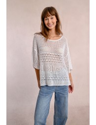 Openwork knit sweater