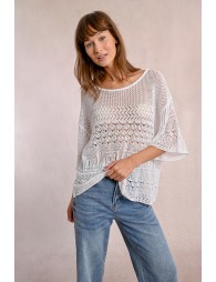 Openwork knit sweater