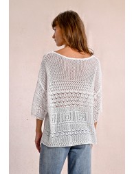 Openwork knit sweater