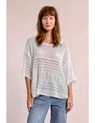 Openwork knit sweater