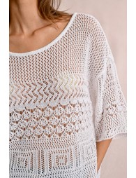 Openwork knit sweater