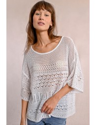 Openwork knit sweater