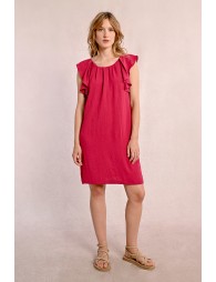 Robe courte à manches fantaisies